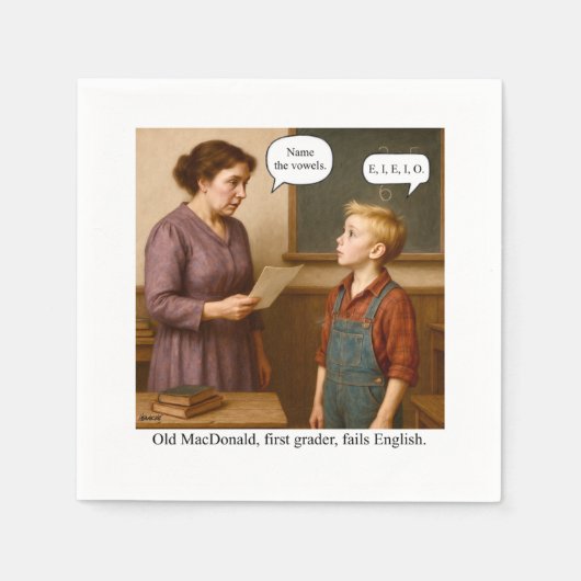 Old MacDonald, first grader, fails English. Servet (Voorkant)