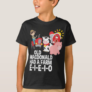 Old MacDonald had een Boerderij E-I-E-I-O kinderli T-shirt