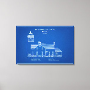 Old Mackinac Point Light - Michigan – AD Canvas Afdruk