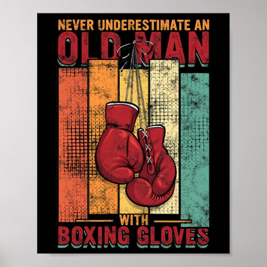 Old Man Boxing -  Poster (Voorkant)