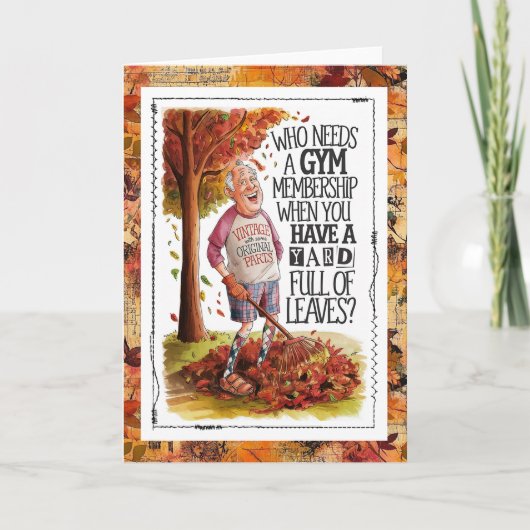 Old Man Fall Humor Health Fitness Kaart (Voorkant)