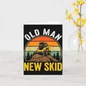 Old Man New Skid Funny Skid Steer Operator  Kaart (Gele Bloem)