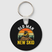 Old Man New Skid Funny Skid Steer Operator Sleutelhanger (Voorkant)