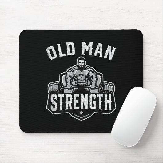 Old Man Strength Funny Gym Motivation Workout Gift Muismat (Met muis)