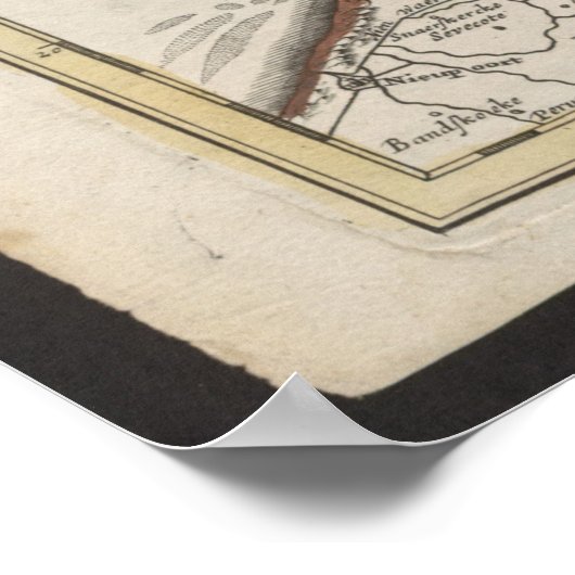 Old Map of Belgium and Netherlands from 1702-1707 Poster (Hoek)