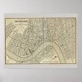 Old Map of New Orleans, LA Poster (Voorkant)