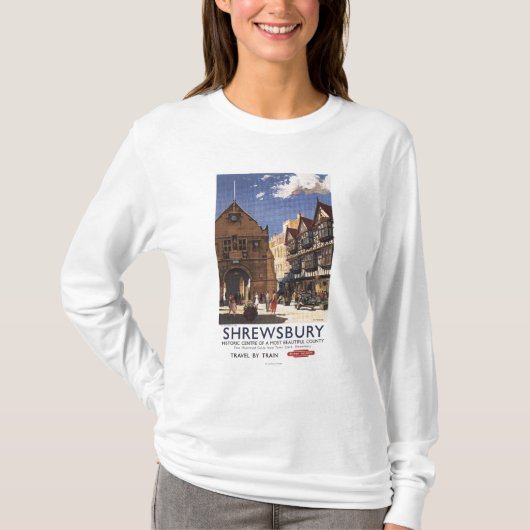 Old Market Hall Uitzicht British Railways Poster T-shirt (Voorkant)