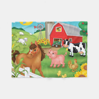 Old McDonald's Boerderij Flannel Blanket Fleece Deken