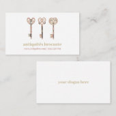 Old medieval keys illustration vintage visitekaartje (Voorkant / Achterkant)