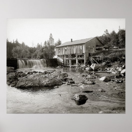 Old Mill in the Adirondacks, 1903.  foto Poster (Voorkant)