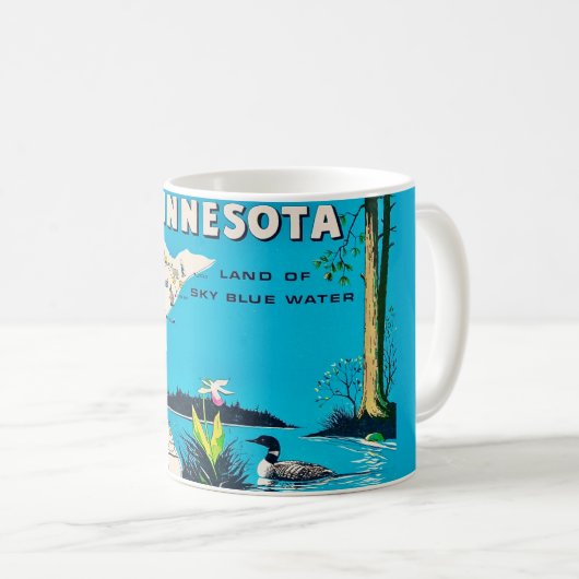 Old Minnesota Map Postcard Mug (Devant droit)