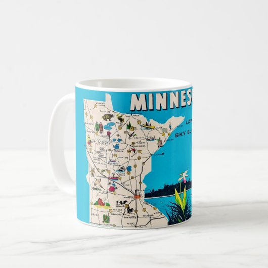 Old Minnesota Map Postcard Mug (Devant gauche)