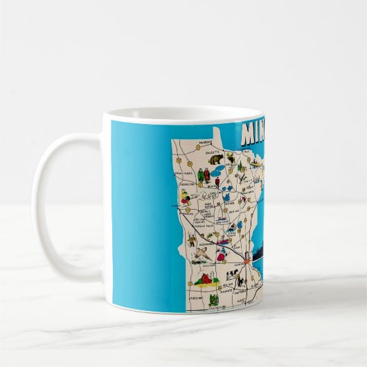Old Minnesota Map Postcard Mug (Gauche)