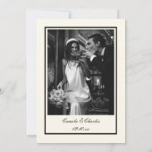 Old Money Black and White Wedding Bedankkaart (Achterkant)