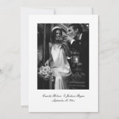 Old Money Black and White Wedding  Kaart (Achterkant)