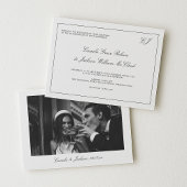 Old Money Black and White Wedding Kaart