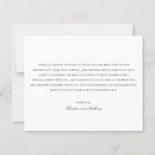 Old Money Black and White Wedding Thank You Card (Achterkant)