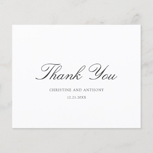 Old Money Black and White Wedding Thank You Card Flyer (Voorkant)