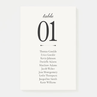 Old Money Black & White | Printable Seating Flat Post-it® Notes