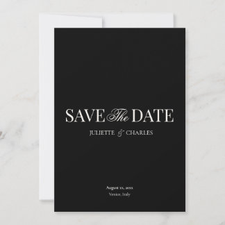 Old Money Black & White | Save The Date Card Kaart