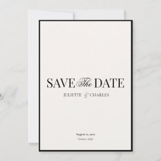 Old Money Black & White | Save The Date White Card Bedankkaart