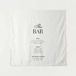 Old Money Black & White | Wedding Bar Fabric Sign Wandkleed
