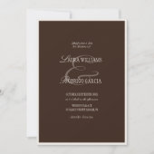 Old Money Brown Ivory Wedding Kaart (Voorkant)