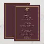 Old Money Burgundy Bridal Shower Kaart (Voorkant / Achterkant)