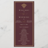 Old Money Burgundy Wedding Program Programma (Voorkant)
