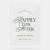 Old Money Green Script Acrylic Welcome Sign (Recto)