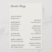 Old Money Minimalist ECRU White Wedding Program Programma (Achterkant)