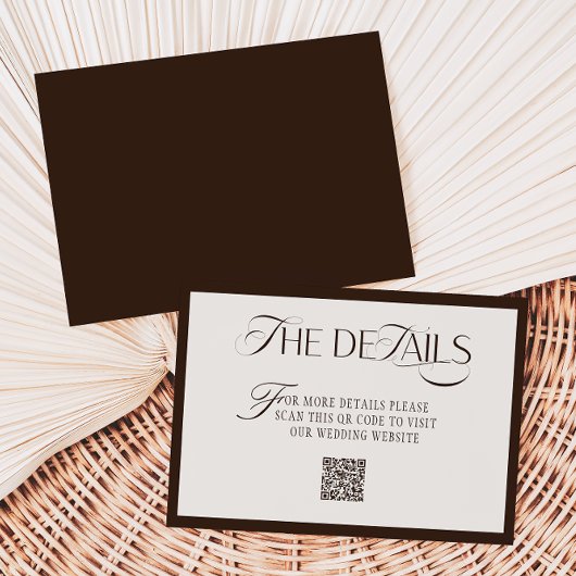 Old Money Mocca Beige Wedding Details Informatiekaartje