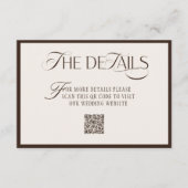 Old Money Mocca Beige Wedding Details Informatiekaartje (Voorkant)