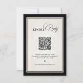 Old Money Modern Formal Black Luxury Chic QR code RSVP Kaartje (Voorkant)