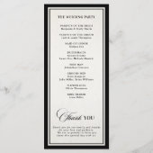 Old Money Modern Formal Black Luxury Chic Wedding Programma (Achterkant)