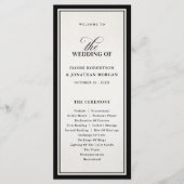 Old Money Modern Formal Black Luxury Chic Wedding Programma (Voorkant)