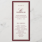 Old Money Modern Formal Burgundy Luxury Wedding Programma (Voorkant)
