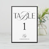 Old Money Monogram Wedding Table Number Kaart (Staand voorkant)