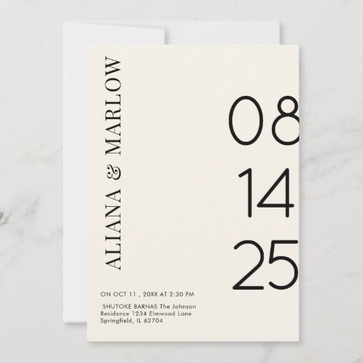 Old Money Retro Zwart-wit geruite bruiloft Kaart (Voorkant)