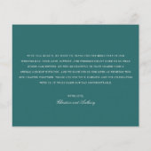 Old Money Teal Classic Wedding Thank You Card Flyer (Achterkant)