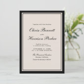 Old Money Wedding Classic Black Invitation (Debout devant)
