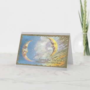 Old Moon en New Moon Feestdagen Kaart