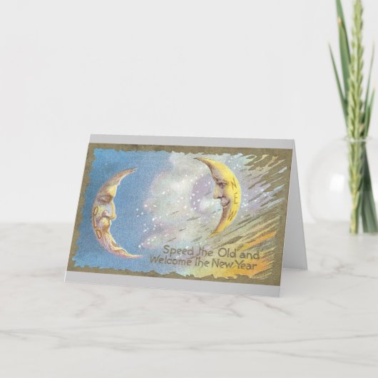 Old Moon en New Moon Feestdagen Kaart (Voorkant)
