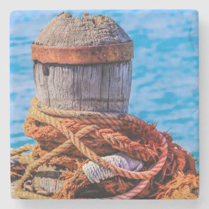 Old Mooring Bollard Stenen Onderzetter