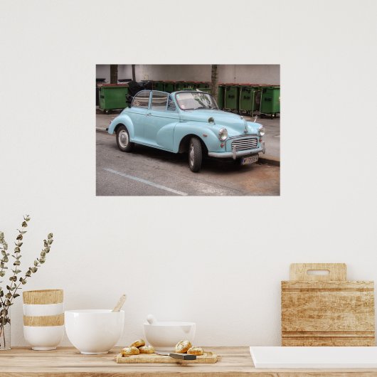 Old Morris Minor Convertible Tourer Poster (Keuken)