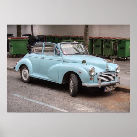 Old Morris Minor Convertible Tourer Poster (Voorkant)