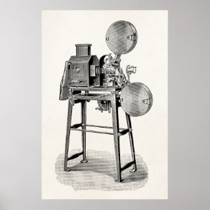 -Old Movie Camera Cinematography Equipment Poster