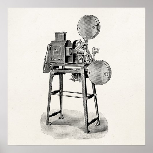 -Old Movie Camera Cinematography Equipment Poster (Voorkant)