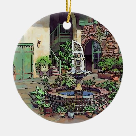 Old New Orleans French Quarter Ceramic Ornament (Voorkant)