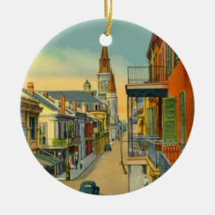 Old New Orleans French Quarter Keramisch Ornament